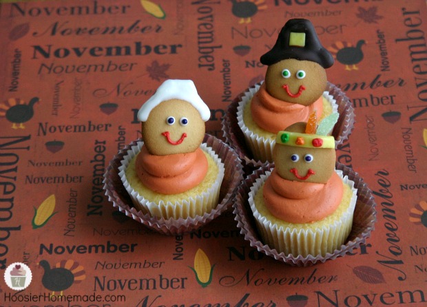 Thanksgiving Cupcakes: Pilgrims and Indians