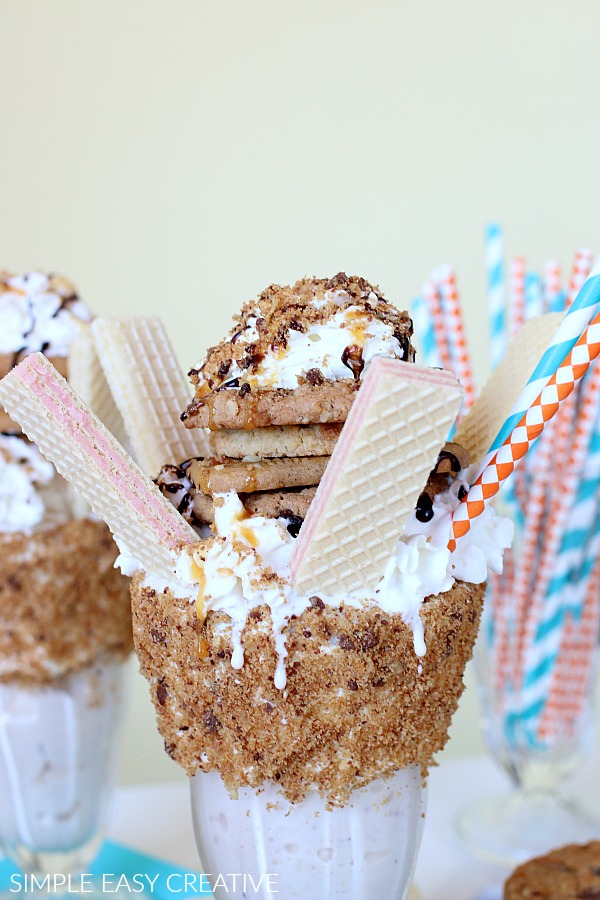 Freakshake with Oatmeal Chocolate Chip Cookies