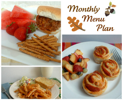 November Menu Plan ~ 2010