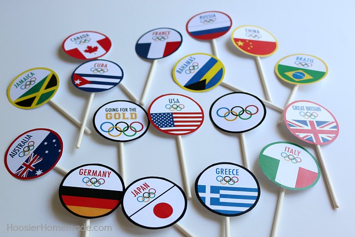 Cupcakes: Printable World Flag Cupcake Toppers - Hoosier