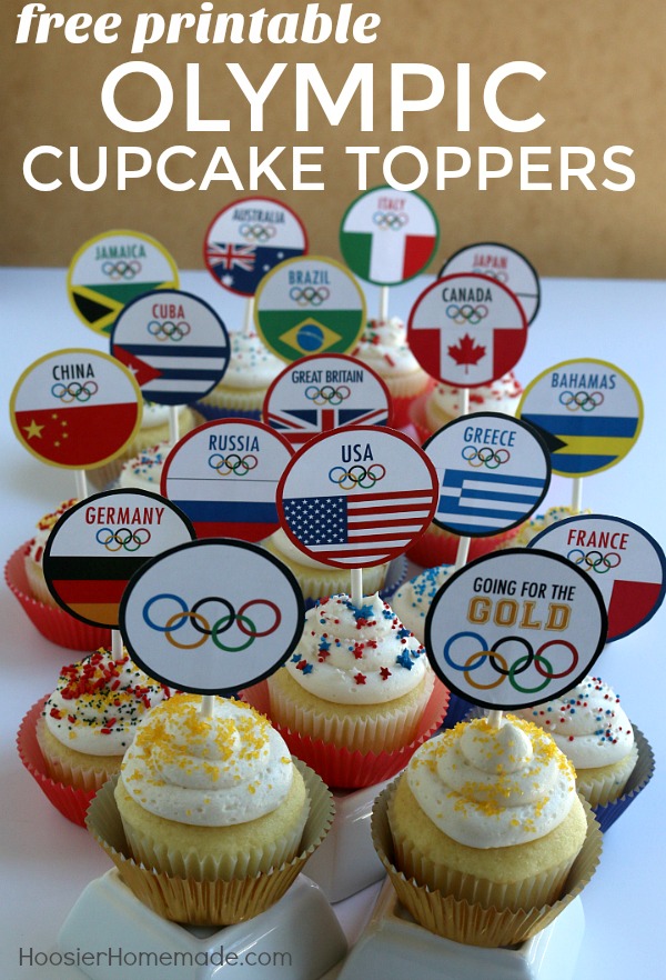 Olympic Cupcakes Printable World Flag Cupcake Toppers Hoosier Homemade