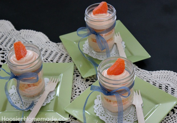Orange Creamsicle Cupcakes in a Jar :: Recipe on HoosierHomemade.com