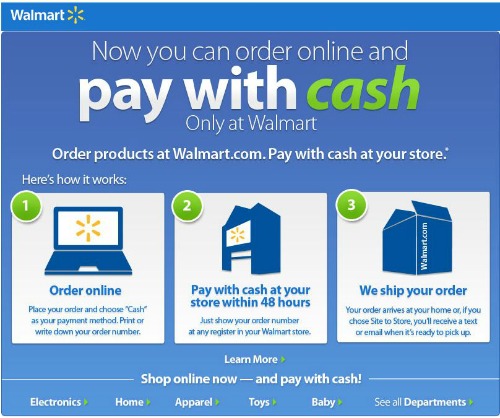 Shop Online at Walmart.com: Pay with Cash