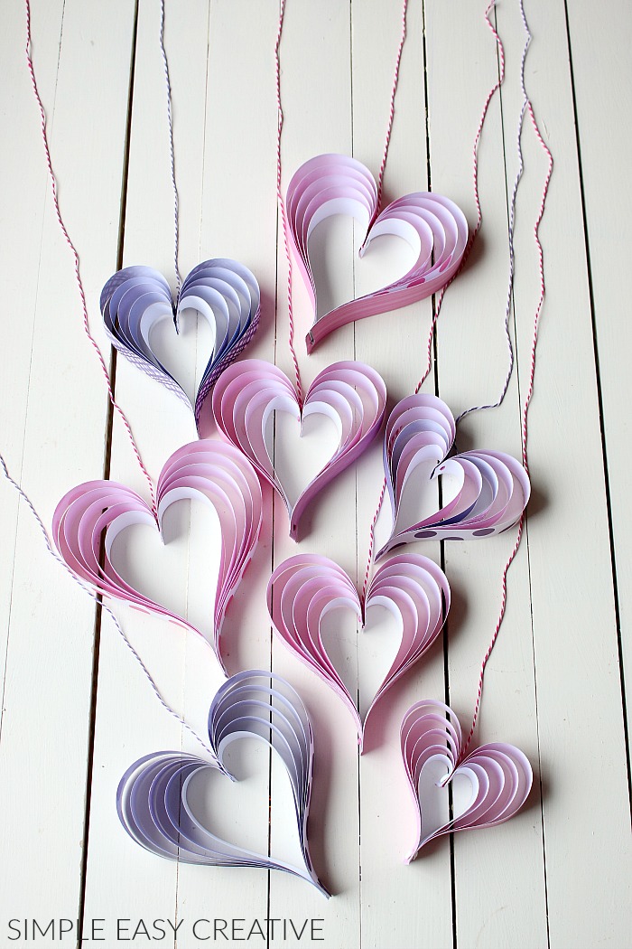 Paper Crafts How to make Paper Hearts Hoosier Homemade