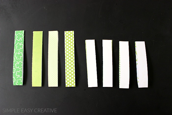 Fold strips of paper in half
