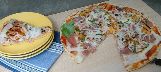 Grilled Peach and Prosciutto Pizza