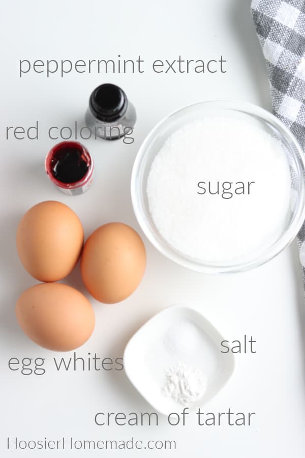 ingredients to make meringue cookies