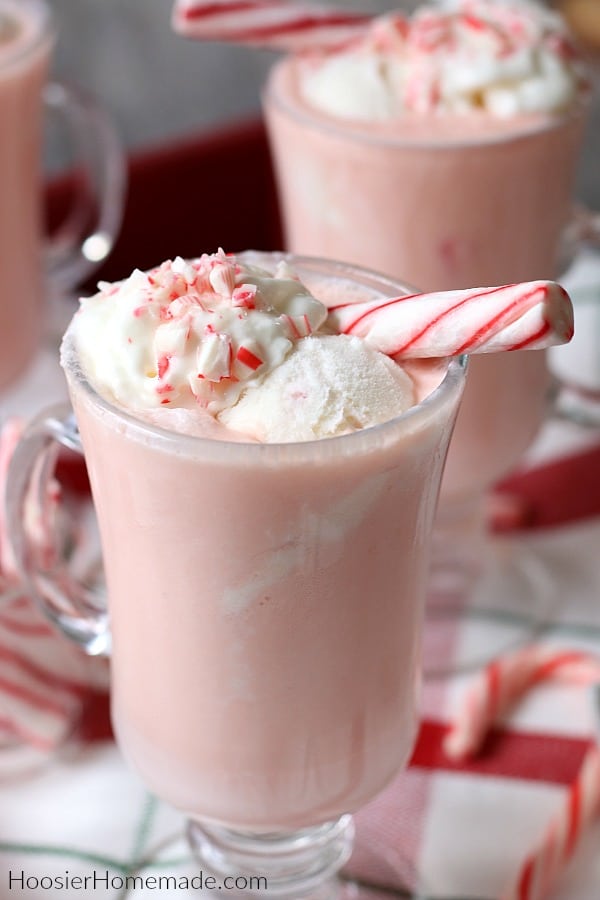 Candy Cane glasses with Peppermint milk - Your Modern Family