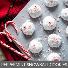Peppermint Snowball Cookies