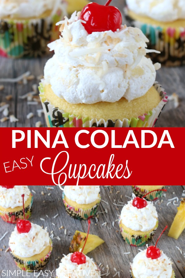 Pina Colada Cupcakes are perfect for summer parties