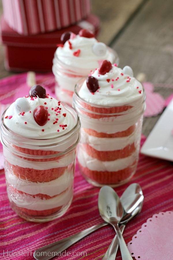 Pink Velvet Cupcakes in a Jar