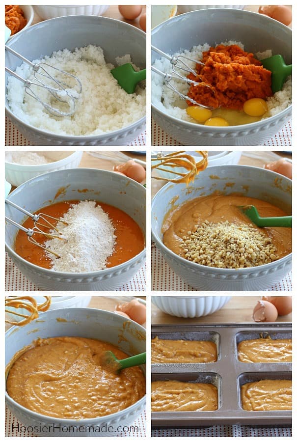 Photos of how to make pumpkin bread