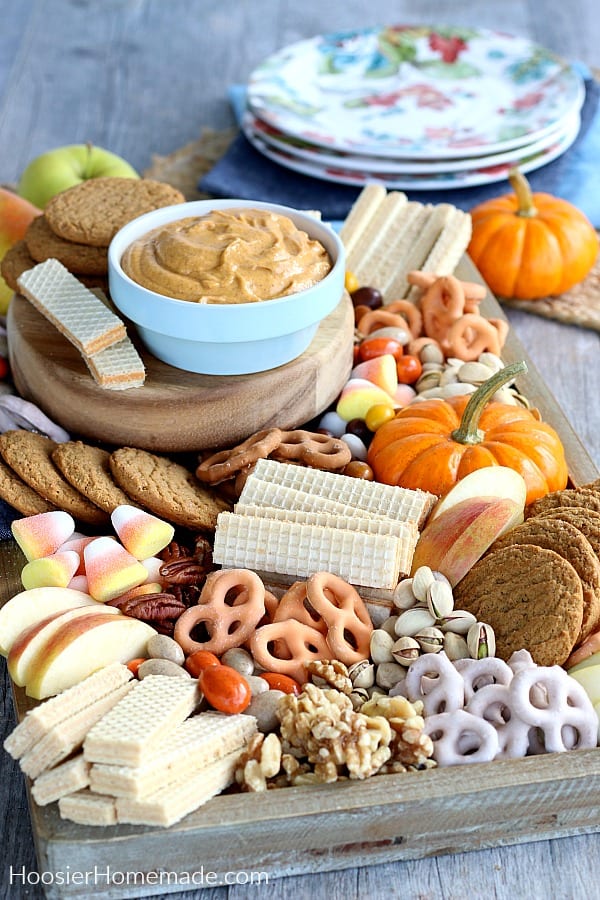 Pumpkin Dip in bowl with dessert tray