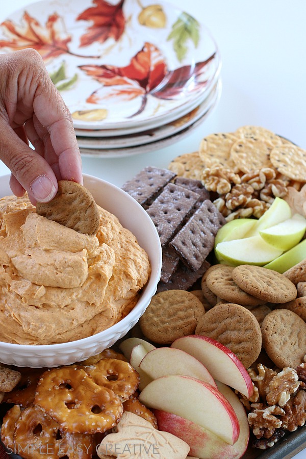 Pumpkin Fluff with Gingersnap Cookies for dipping