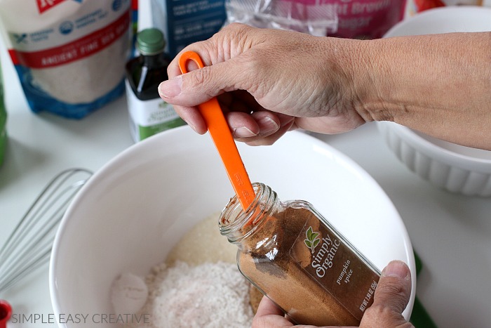 Dry ingredients for Pumpkin Cobbler