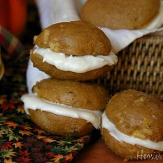 Pumpkin Whoopie Pies with Cream Cheese Caramel Filling Recipe