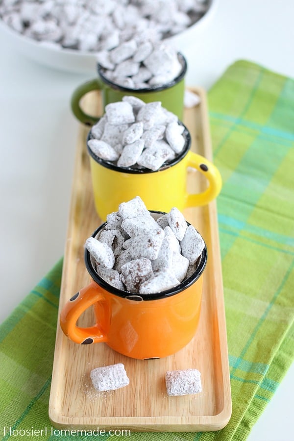 Puppy Chow Chex in cups