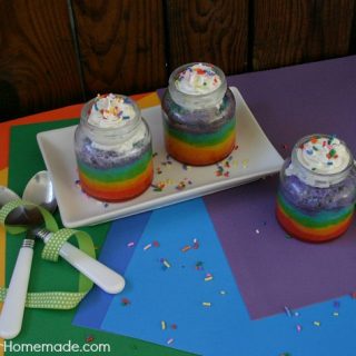 Rainbow Cupcakes in a Jar 
