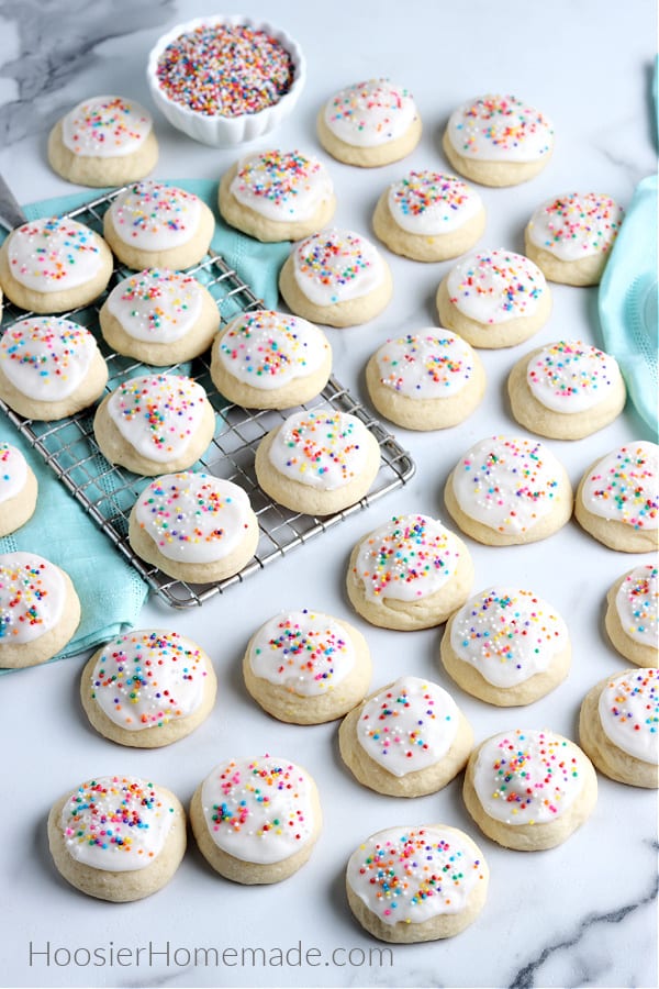 lemon ricotta cookies with rainbow sprinkles 