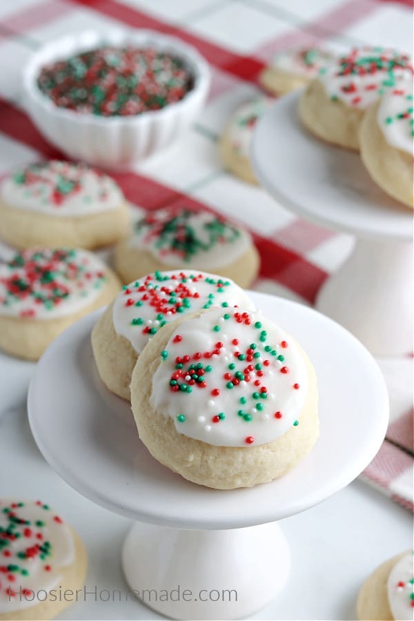 ricotta cookies with red and green sprinkles