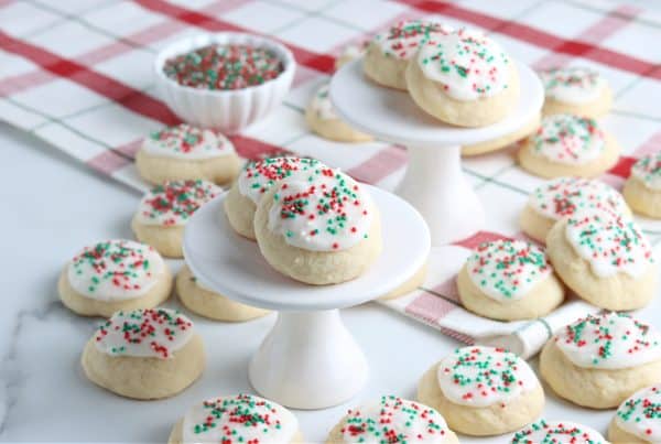 ricotta cookies with red and green sprinkles