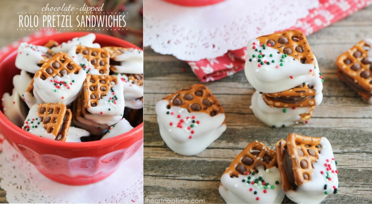 Rolo Pretzel Sandwiches- 100 Days of Homemade Holiday Inspiration