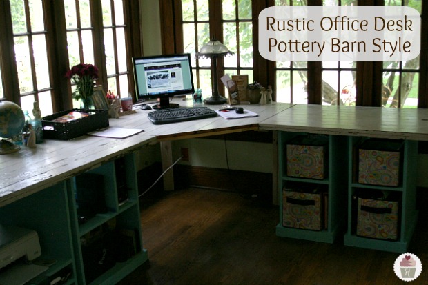 Rustic Office Desk Pottery Barn Style Hoosier Homemade