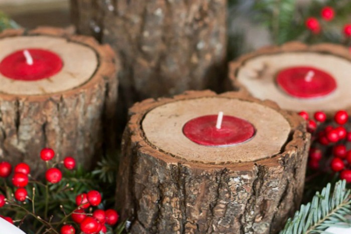 Rustic Wood Candle Holders: Holiday Inspiration - Hoosier Homemade