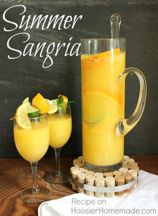 Refreshing Summer Sangria :: Recipe on HoosierHomemade.com