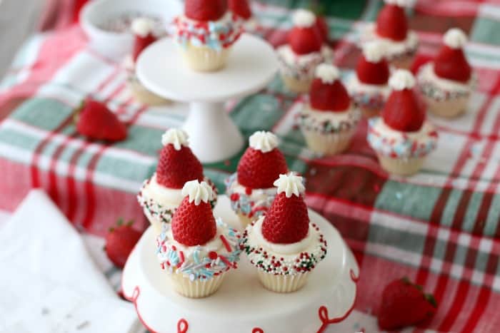 Santa Hat Christmas Cupcakes