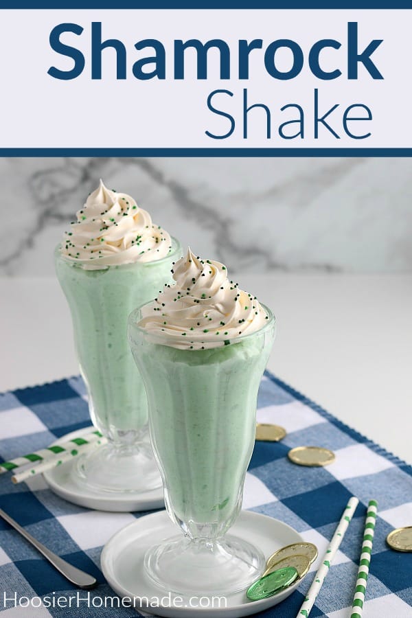 Shamrock Shake in tall glasses