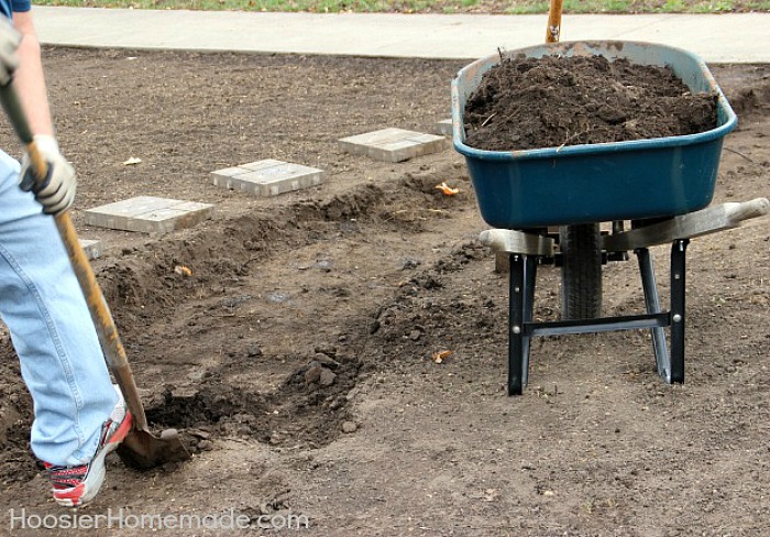 Digging for the walkway