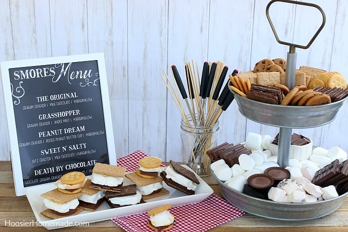 S'mores Bar on table with menu