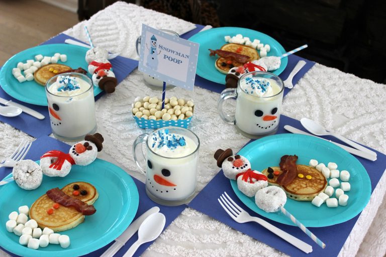 Snowman Breakfast for the Kids with Free Printables