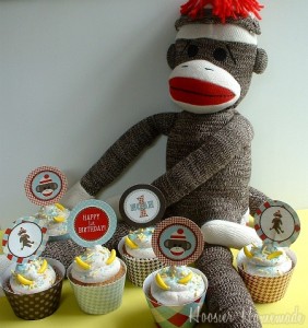 Sock Monkey Birthday Cupcakes - Hoosier Homemade