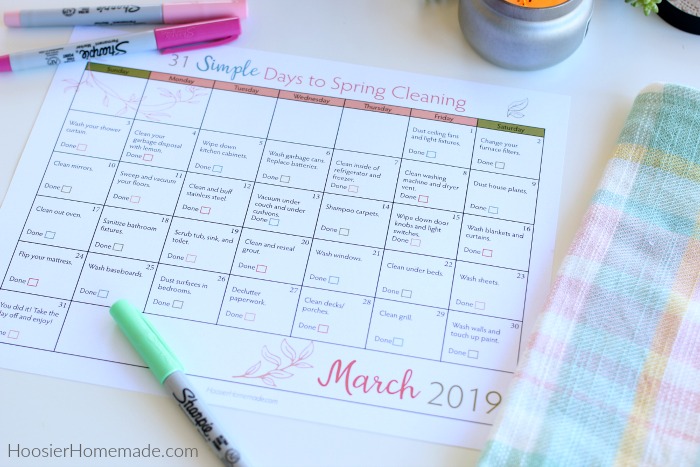 Spring Clean in 30 Schedule