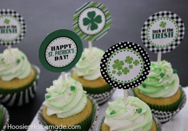 Printable St. Patrick’s Day Cupcake Toppers
