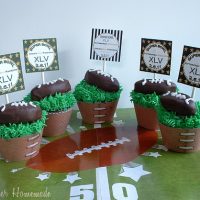 Football Cupcakes with Peanut Butter Truffles