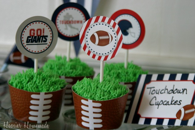 Super Bowl Cupcakes and Party Printables