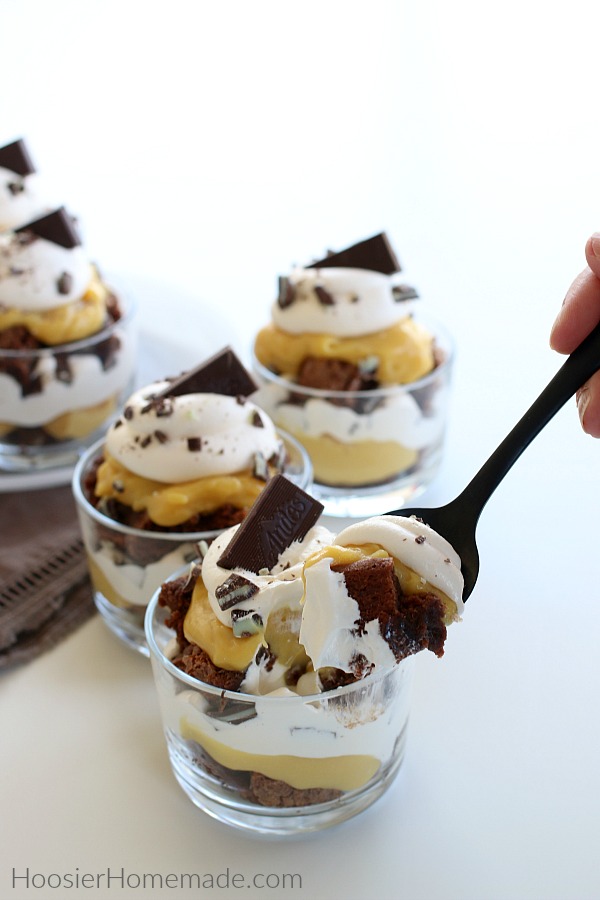 Spoonful of brownie trifle