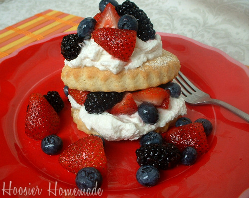 Triple Berry Shortcakes with Real Whipping Cream