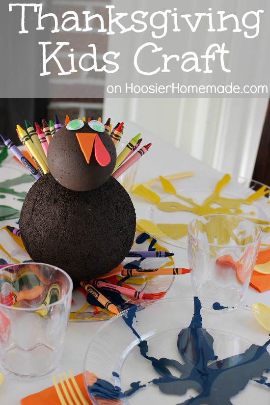 Thanksgiving Kids Craft | Instructions for this adorable Turkey on HoosierHomemade.com