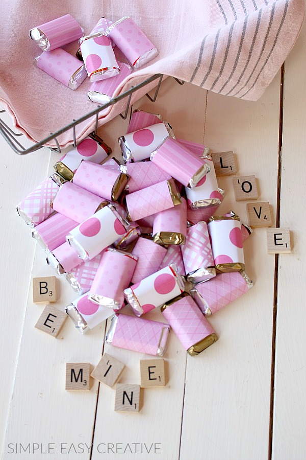 Mini Candy Bars wrapped with Scrapbook Paper