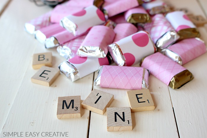 Candy Bars wrapped in Pink Paper