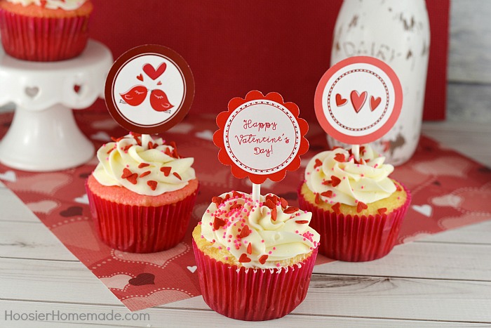 Valentine's Day vintage images edible cupcake toppers.