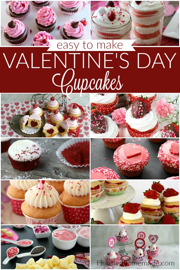 Hearts Valentines Day Cupcake Toppers Model C
