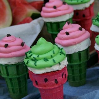 Watermelon Cupcake Cones