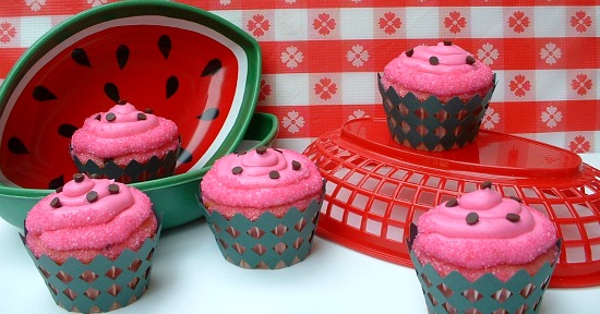 Watermelon Cupcakes: Cupcake Tuesday