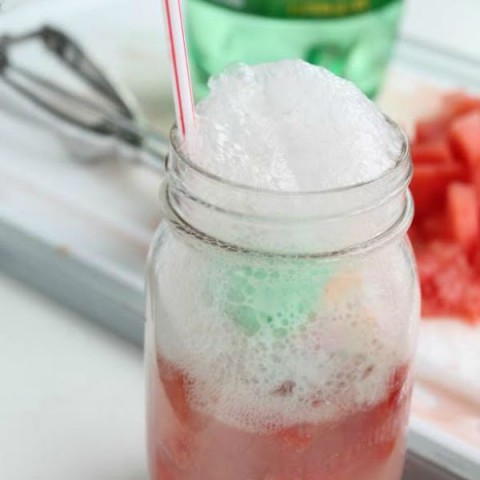 Cool and refreshing! With just 3 ingredients you can make these Watermelon Sherbet Floats! Click on the Photo for the Recipe!
