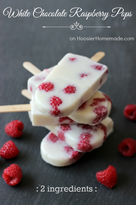 White Chocolate Raspberry Pops: Just 2 ingredients | Recipe on HoosierHomemade.com